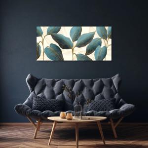 Lupia - Quadro moderno su Tela Canvas DEEP 65x143 cm BLUE FLOWERS, Tela Cotone, Stampa, Made in Italy, Telaio in Legno, casa, soggiorno, capezzale camera da letto, hotel, ufficio del brand Lupia, categoria: Arredo e decorazioni > Quadri e Tele > Quadri su tela, disponibile su Vorreishop.