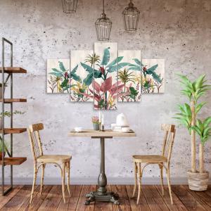 Lupia - Quadro Moderno VOGUE 66x115 cm BANANA LEAVES BEIGE a 5 Pezzi, Stampe Artistiche modulari e Digitali, Pannelli in Legno Ecologico MDF, Pronti da Appendere, Soggiorno e Camera da letto, Ufficio del brand Lupia, categoria: Arredo e decorazioni > Quadri e Tele > Quadri a pannelli, disponibile su Vorreishop.