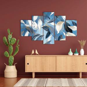 Lupia - Quadro Moderno VOGUE 66x115 cm SKY LEAVES a 5 Pezzi, Stampe Artistiche modulari e Digitali, Pannelli in Legno Ecologico MDF, Pronti per Appendere, Soggiorno e Camera da letto, Ufficio del brand Lupia, categoria: Arredo e decorazioni > Quadri e Tele > Quadri a pannelli, disponibile su Vorreishop.
