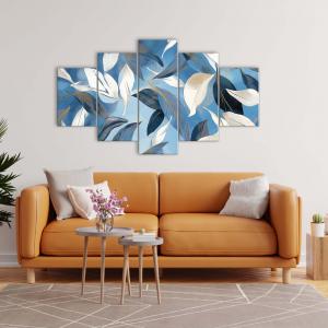 Lupia - Quadro Moderno VOGUE 66x115 cm SKY LEAVES a 5 Pezzi, Stampe Artistiche modulari e Digitali, Pannelli in Legno Ecologico MDF, Pronti per Appendere, Soggiorno e Camera da letto, Ufficio del brand Lupia, categoria: Arredo e decorazioni > Quadri e Tele > Quadri a pannelli, disponibile su Vorreishop.
