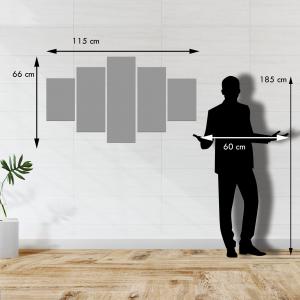 Lupia - Quadro Moderno VOGUE 66x115 cm SKY LEAVES a 5 Pezzi, Stampe Artistiche modulari e Digitali, Pannelli in Legno Ecologico MDF, Pronti per Appendere, Soggiorno e Camera da letto, Ufficio del brand Lupia, categoria: Arredo e decorazioni > Quadri e Tele > Quadri a pannelli, disponibile su Vorreishop.