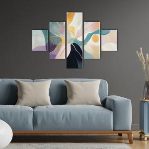 Lupia - Quadro Moderno VOGUE 66x115 cm ABSTRACT GALAXY a 5 Pezzi, Stampe Artistiche modulari, Pannelli Legno Ecologico MDF, Pronti da Appendere Soggiorno e Camera da letto Ufficio del brand Lupia, categoria: Arredo e decorazioni > Quadri e Tele > Quadri a pannelli, disponibile su Vorreishop.