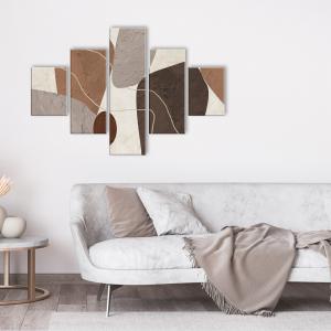 Lupia - Quadro Moderno VOGUE 66x115 cm ABSTRACT POLYGON a 5 Pezzi, Stampe Artistiche modulari, Pannelli Legno Ecologico MDF, Pronti da Appendere Soggiorno e Camera da letto Ufficio del brand Lupia, categoria: Arredo e decorazioni > Quadri e Tele > Quadri a pannelli, disponibile su Vorreishop.
