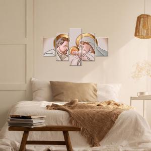 Quadro Sacra famiglia 5 pezzi in legno VOGUE 66X115 cm The Kiss Ceramic del brand Lupia, categoria: Arredo e decorazioni > Quadri e Tele > Quadri a pannelli.