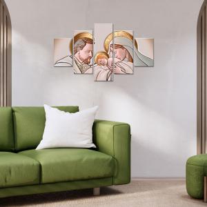 Quadro Sacra famiglia 5 pezzi in legno VOGUE 66X115 cm The Kiss Ceramic del brand Lupia, categoria: Arredo e decorazioni > Quadri e Tele > Quadri a pannelli.
