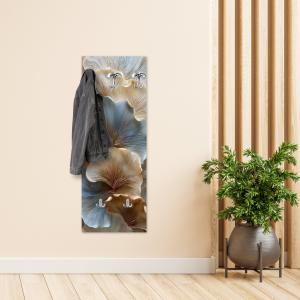 MAYJOYDIY Appendiabiti Da Parete In Legno Con Lupi E Foresta – 5 Ganci In Metallo, 30x20 Cm – Regalo Per Amanti Della Natura
