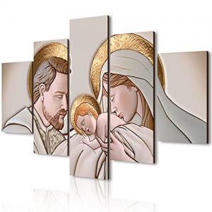 Quadro Sacra famiglia 5 pezzi in legno VOGUE 66X115 cm The Kiss Ceramic del brand Lupia, categoria: Arredo e decorazioni > Quadri e Tele > Quadri a pannelli, disponibile su Vorreishop.
