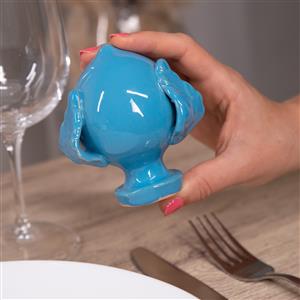 PUMO colorato BLU Salentino Chiuso NEW decorazione in ceramica tipica pugliese - Piccolo H 9 cm del brand Lupia, categoria: Idee regalo e bomboniere > Oggettistica > Statuette Ceramica, disponibile su Vorreishop.