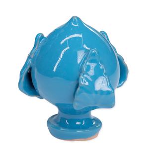 PUMO colorato BLU Salentino Chiuso NEW decorazione in ceramica tipica pugliese - Piccolo H 9 cm del brand Lupia, categoria: Idee regalo e bomboniere > Oggettistica > Statuette Ceramica, disponibile su Vorreishop.