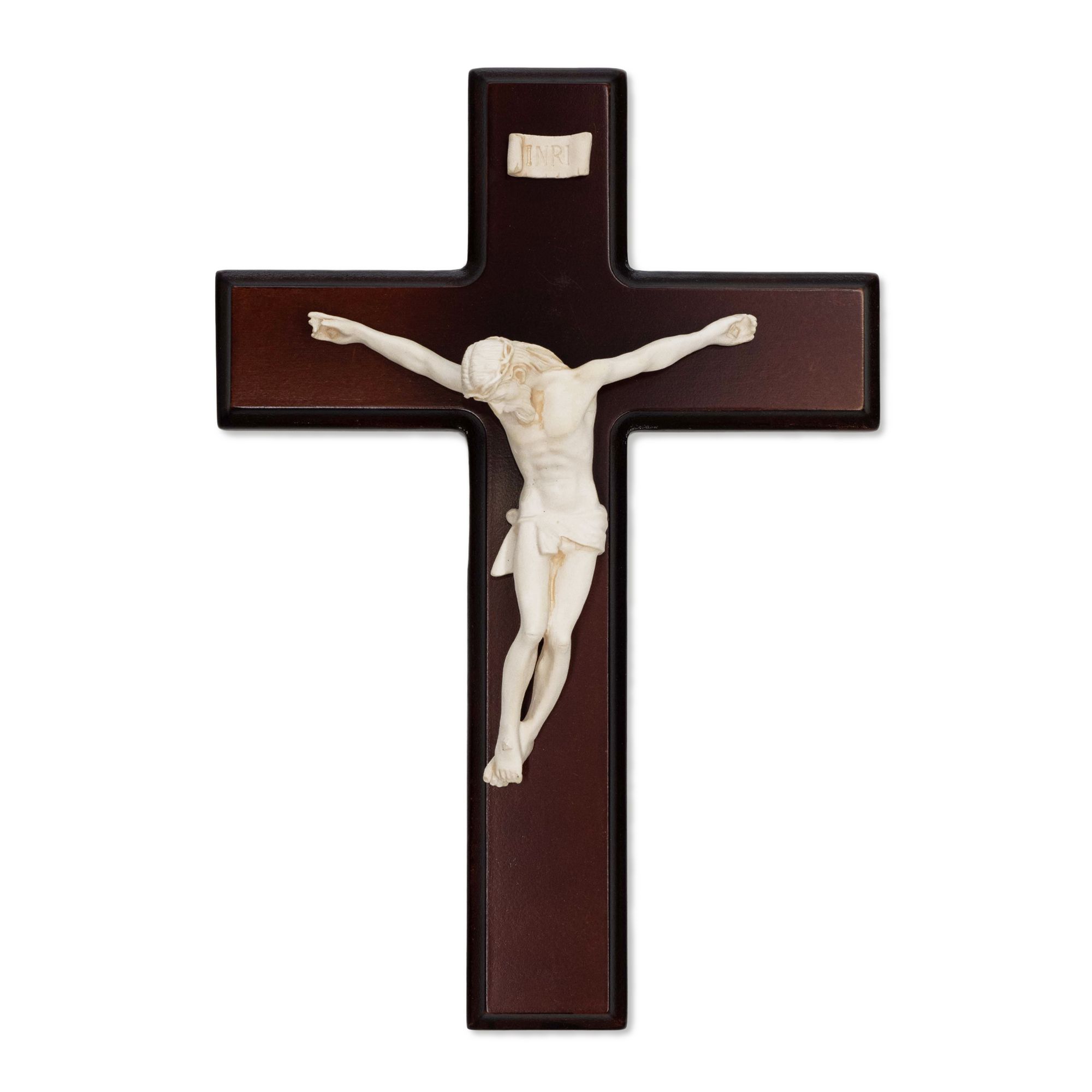 CRAFFANCY Crocifisso Da Parete In Legno Con Collana Di Perline – 13x25,5 Cm, Croce Cristiana, Ornamento Per Preghiera, Regolo Religioso - 2