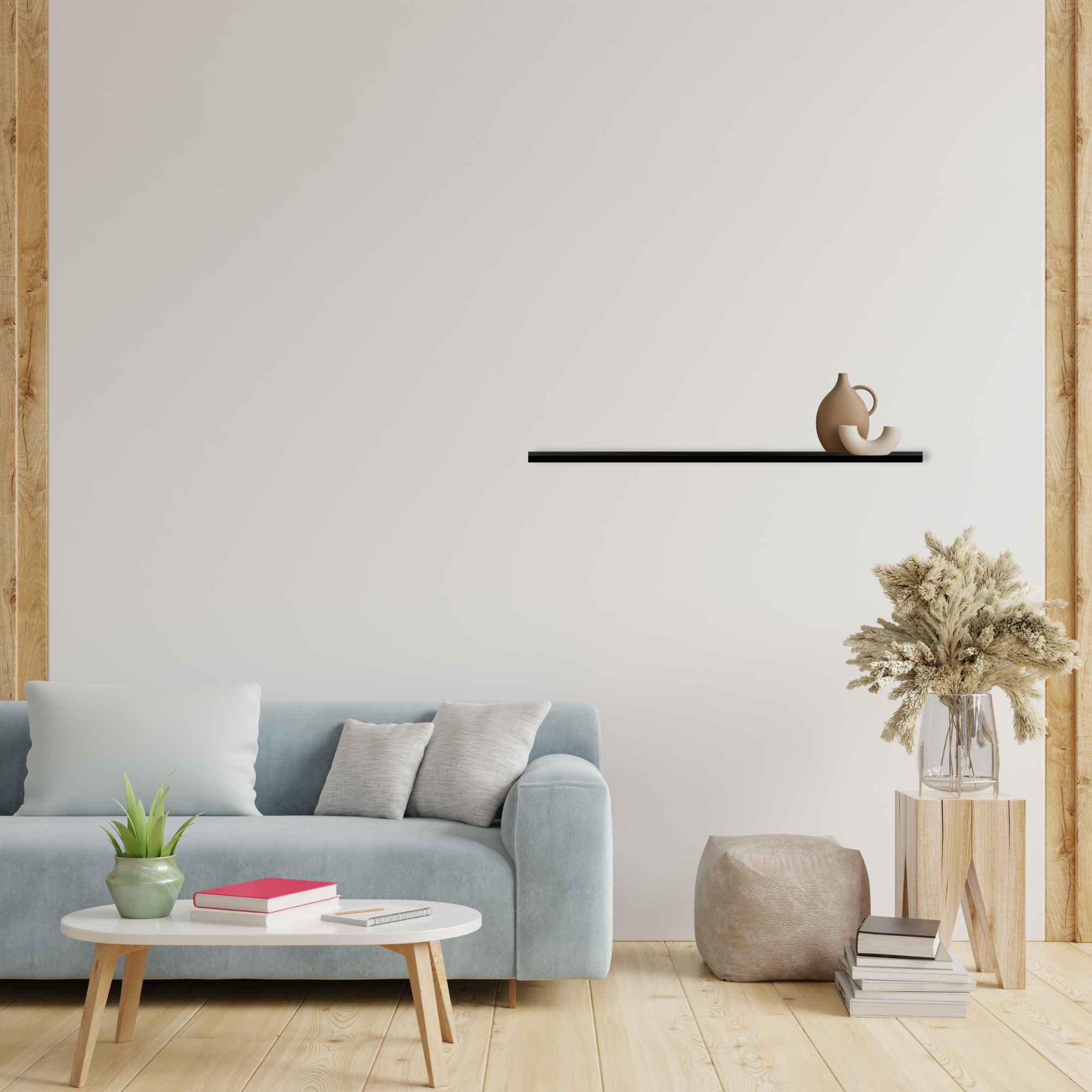 2 Mensole Galleggianti In Alluminio 30cm - Bianco, Per Cucina, Bagno, Camera