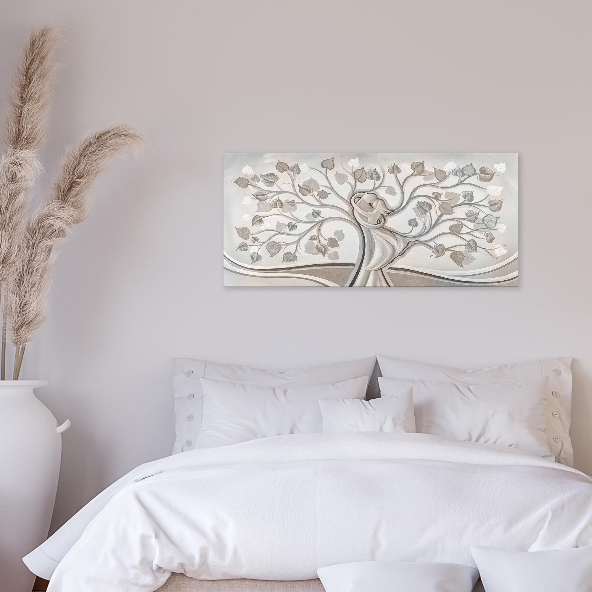 Set Di 6 Quadri Su Tela Con Anelli Dell’Albero | Stampe Astratte Grigie Per Arredamento Moderno