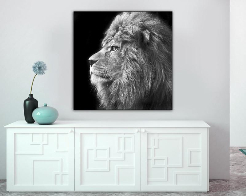 Quadro su tela ARTE 100X100 cm THE LION del brand Lupia, categoria: Arredo e decorazioni > Quadri e Tele > Quadri bianco e nero.