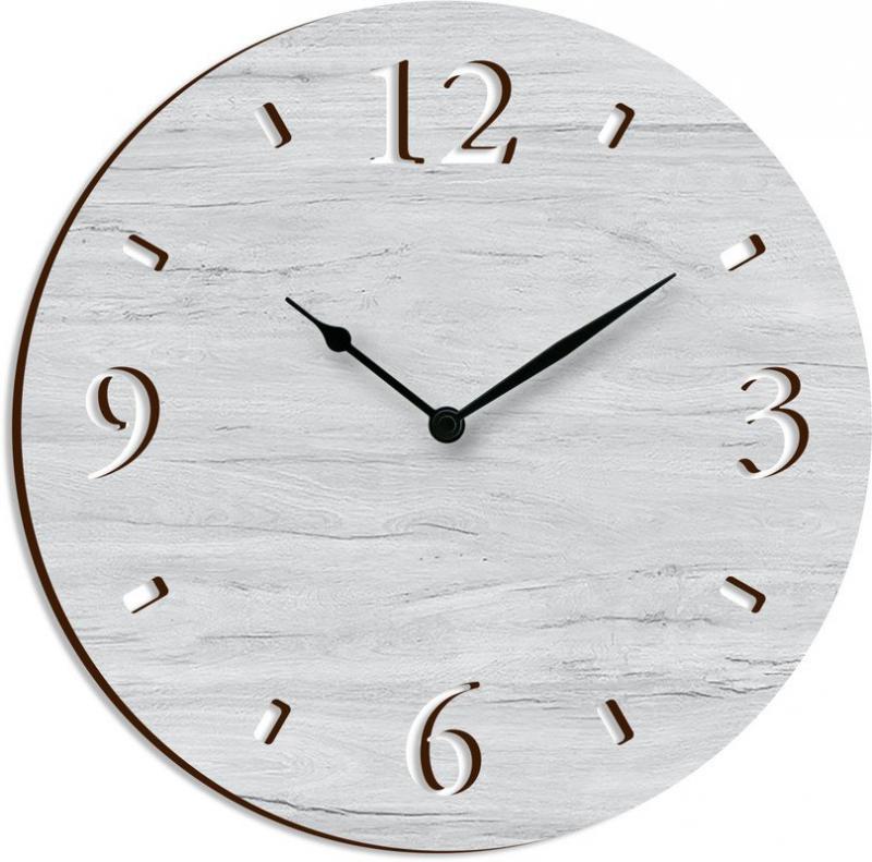 Orologio da parete lavorato in legno cm 32X32 WOOD WHITE             del brand Lupia, categoria: Complementi d'arredo > Orologi > Orologi da parete, disponibile su Vorreishop.
