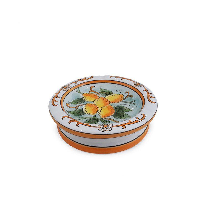 Posacenere Svuotatasche Portaoggetti in Ceramica Limoni di Sicilia 17x17 Altezza 5 cm del brand Giardini di Marzo, categoria: Idee regalo e bomboniere > Oggettistica > Posaceneri, disponibile su Vorreishop.
