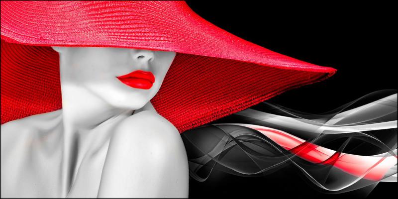 Quadro su tela canvas DEEP 62X115 WOMAN IN RED del brand Lupia, categoria: Arredo e decorazioni > Quadri e Tele > Quadri su tela, disponibile su Vorreishop.