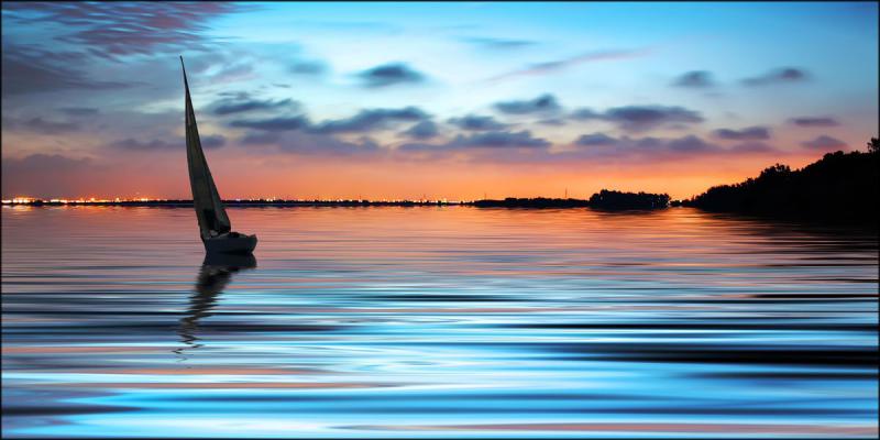 Quadro su tela canvas DEEP 77X143 BLUE SUNSET del brand Lupia, categoria: Arredo e decorazioni > Quadri e Tele > Quadri su tela, disponibile su Vorreishop.