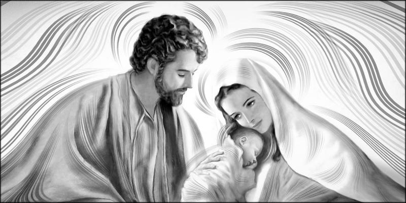 Quadro su tela sacra famiglia canvas DEEP 77X143 NATIVITY GREY del brand Lupia, categoria: Arredo e decorazioni > Quadri e Tele > Quadri su tela, disponibile su Vorreishop.