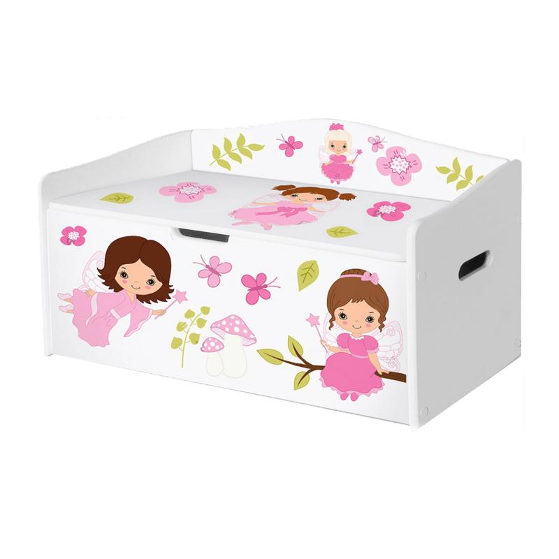 Baule portagiochi in legno per bambini con stampa organizer L68xP28xH40 cm FAIRIES del brand Lupia, categoria: Complementi d'arredo > Mobili, Cassettiere, Bauletti > Contenitori porta giocattoli, disponibile su Vorreishop.