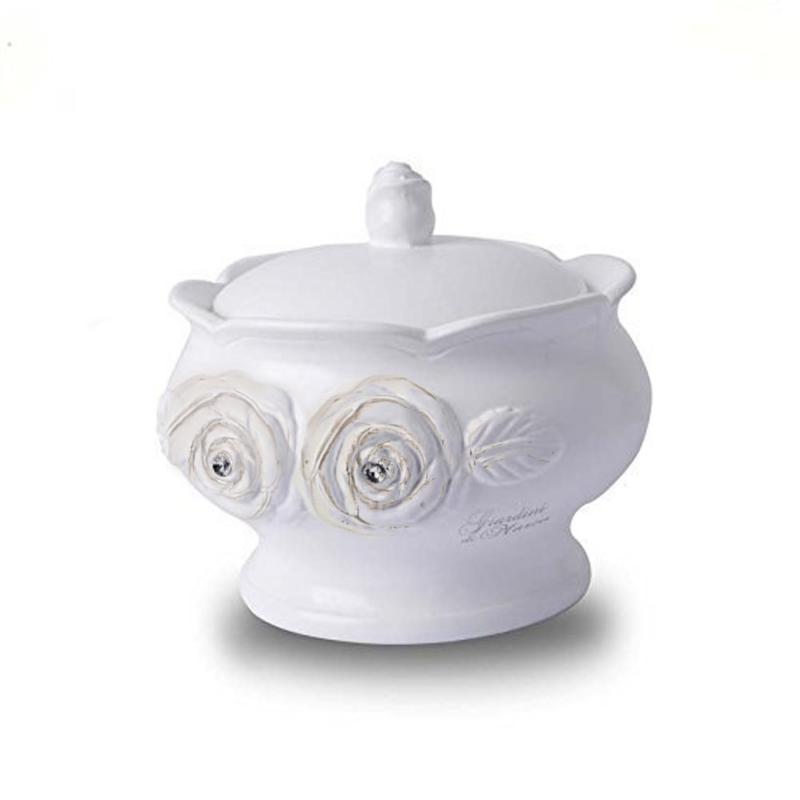 Biscottiera Linea white 21x21x18 cm del brand Giardini di Marzo, categoria: Tavola e cucina > Accessori per la Cucina > Biscottiere, Barattoli e Zuccheriere, disponibile su Vorreishop.