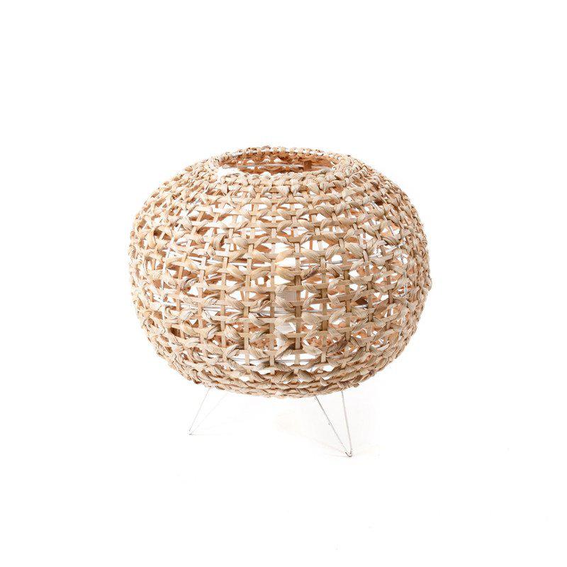 Lampada da terra in Bamboo e Banano intrecciato con piedini da appoggio Altezza 35 cm Diametro 37 cm con attacco lampada tipo E27  del brand Lupia, categoria: Complementi d'arredo > Illuminazione > Lampade, disponibile su Vorreishop.