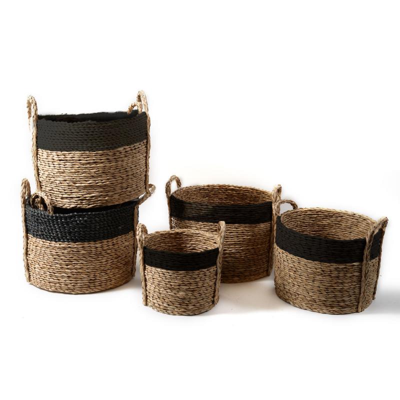 Set 3 Pezzi Ceste Alga intrecciata Con Manici Contenitore multiuso del brand Lupia, categoria: Tavola e cucina > Portapane, Contenitori e Organizer > Scatole portaoggetti, Box, Cantinette, Cassette, disponibile su Vorreishop.