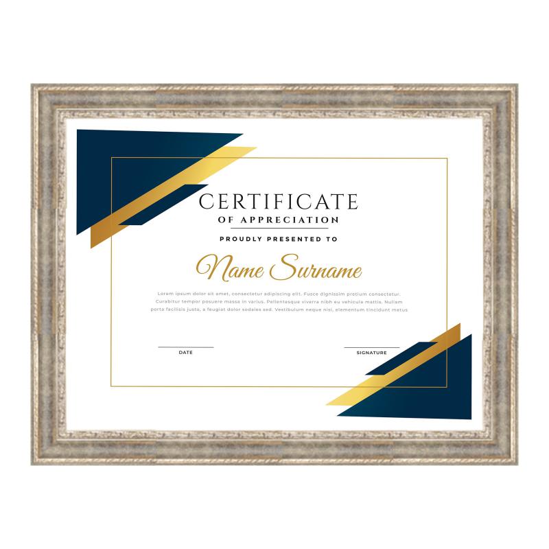 Cornice per attestati, pergamene, diplomi ROVESCIA BAROCCO ARGENTO - 21x29,7 cm A4 del brand Lupia, categoria: Arredo e decorazioni > Cornici e Portafoto > Cornici per attestati e diplomi, disponibile su Vorreishop.