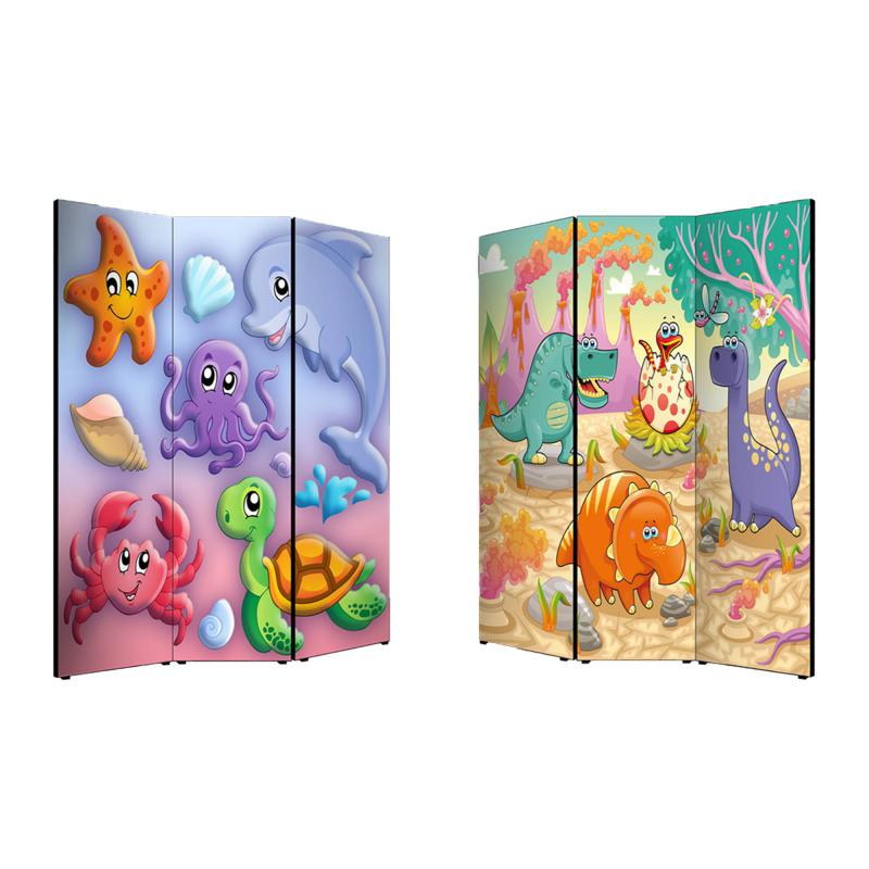 Separe' Divisorio Paravento AMICI ANIMALI 176x135,6x3,2 cm 3 Ante in Legno con Tela stampata Fronte Retro bifacciale del brand Lupia, categoria: Complementi d'arredo > Paraventi e separÃ¨ > Paraventi decorativi bifacciali, disponibile su Vorreishop.