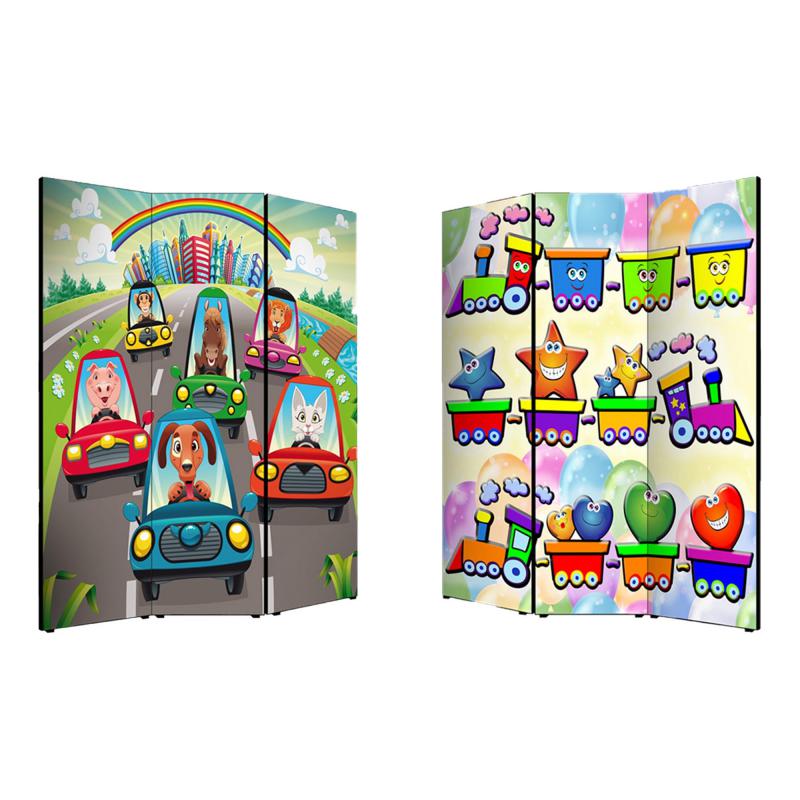 Separe' Divisorio Paravento BIMBI 176x135,6x3,2 cm 3 Ante in Legno con Tela stampata Fronte Retro bifacciale del brand Lupia, categoria: Complementi d'arredo > Paraventi e separÃ¨ > Paraventi decorativi bifacciali, disponibile su Vorreishop.