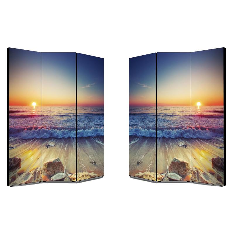 Separe' Divisorio Paravento BLUE SKY 176x135,6x3,2 cm 3 Ante in Legno con Tela stampata Fronte Retro bifacciale del brand Lupia, categoria: Complementi d'arredo > Paraventi e separÃ¨ > Paraventi decorativi bifacciali, disponibile su Vorreishop.