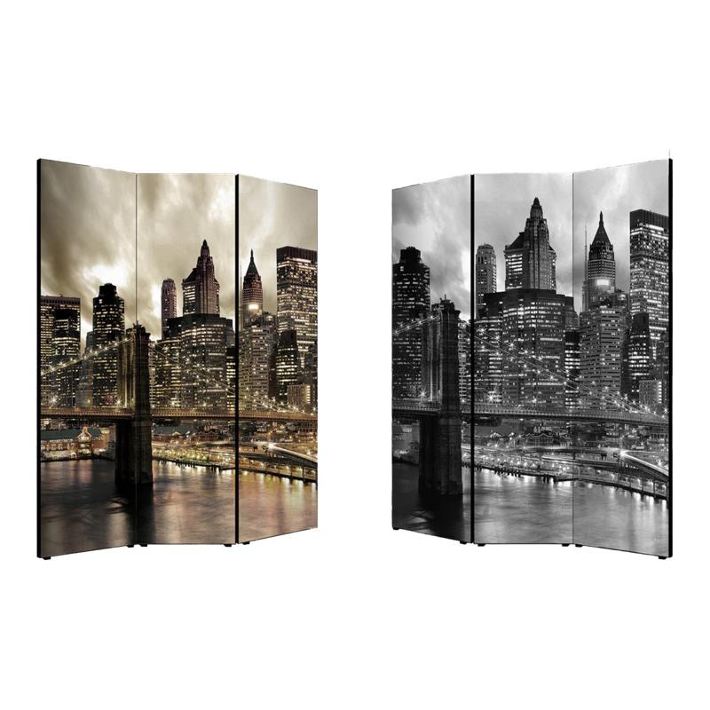 Separe' Divisorio Paravento BROOKLIN 176x135,6x3,2 cm 3 Ante in Legno con Tela stampata Fronte Retro bifacciale del brand Lupia, categoria: Complementi d'arredo > Paraventi e separÃ¨ > Paraventi decorativi bifacciali, disponibile su Vorreishop.