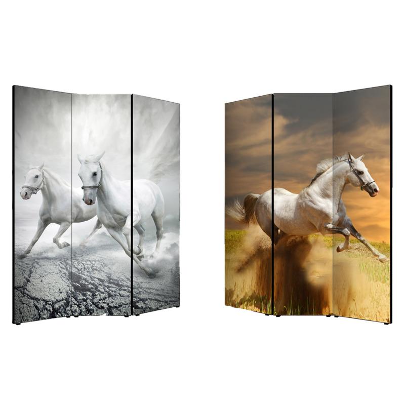 Separe' Divisorio Paravento CAVALLI 176x135,6x3,2 cm 3 Ante in Legno con Tela stampata Fronte Retro bifacciale del brand Lupia, categoria: Complementi d'arredo > Paraventi e separÃ¨ > Paraventi decorativi bifacciali, disponibile su Vorreishop.