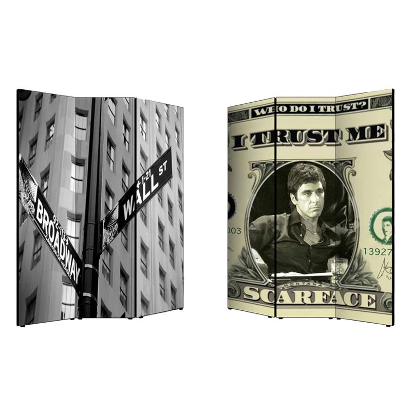 Separe' Divisorio Paravento CINEMA 176x135,6x3,2 cm 3 Ante in Legno con Tela stampata Fronte Retro bifacciale del brand Lupia, categoria: Complementi d'arredo > Paraventi e separÃ¨ > Paraventi decorativi bifacciali, disponibile su Vorreishop.