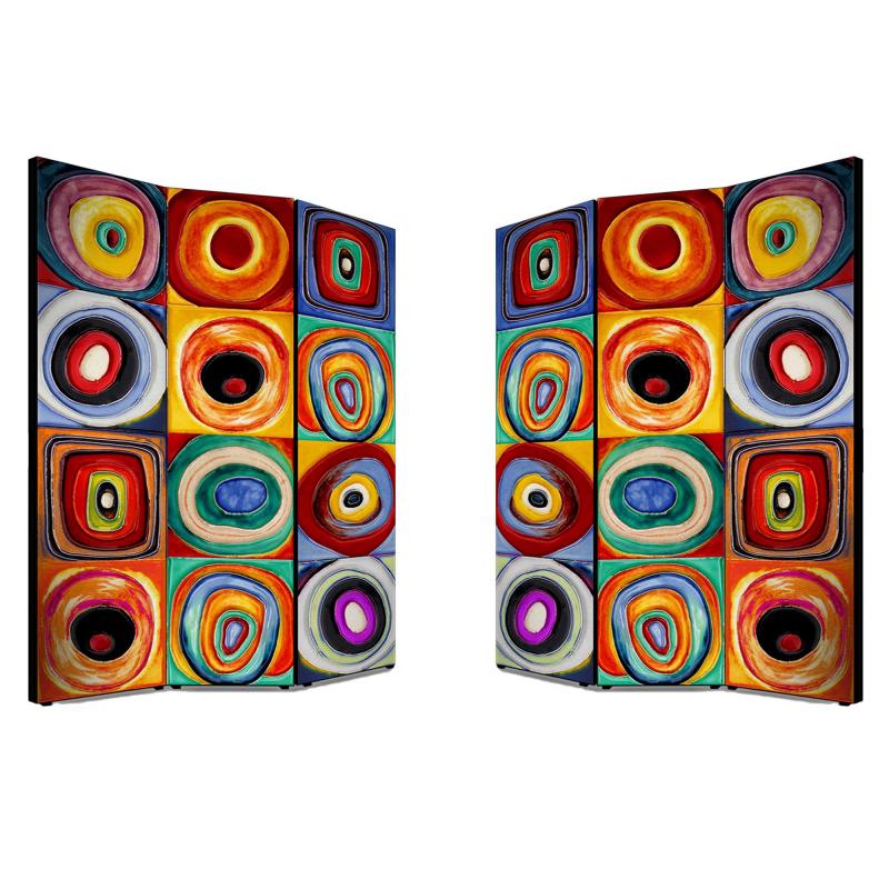 Separe' Divisorio Paravento FARBSTUDIE QUADRATE 176x135,6x3,2 cm 3 Ante in Legno con Tela stampata Fronte Retro bifacciale del brand Lupia, categoria: Complementi d'arredo > Paraventi e separÃ¨ > Paraventi decorativi bifacciali, disponibile su Vorreishop.