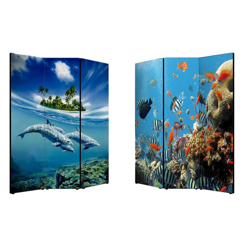 Separe' Divisorio Paravento MARINO 176x135,6x3,2 cm 3 Ante in Legno con Tela stampata Fronte Retro bifacciale del brand Lupia, categoria: Complementi d'arredo > Paraventi e separÃ¨ > Paraventi decorativi bifacciali, disponibile su Vorreishop.