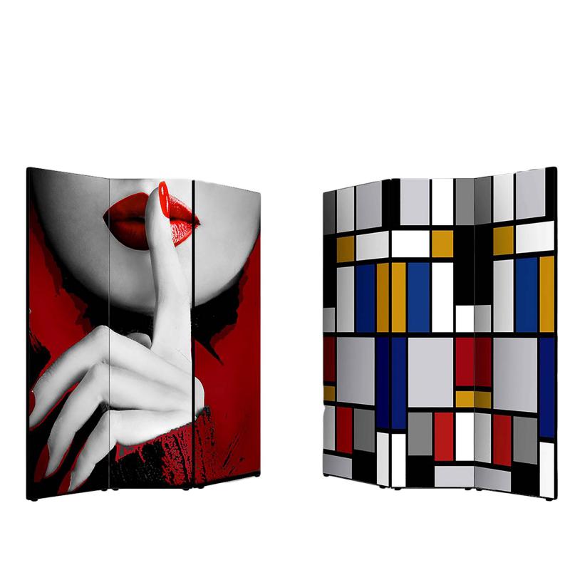 Separe' Divisorio Paravento MODERNO GEOMETRICO 176x135,6x3,2 cm 3 Ante in Legno con Tela stampata Fronte Retro bifacciale del brand Lupia, categoria: Complementi d'arredo > Paraventi e separÃ¨ > Paraventi decorativi bifacciali, disponibile su Vorreishop.