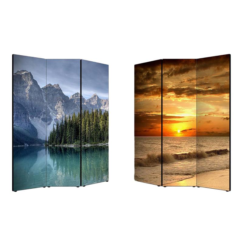 Separe' Divisorio Paravento PAESAGGISTICO 176x135,6x3,2 cm 3 Ante in Legno con Tela stampata Fronte Retro bifacciale del brand Lupia, categoria: Complementi d'arredo > Paraventi e separÃ¨ > Paraventi decorativi bifacciali, disponibile su Vorreishop.