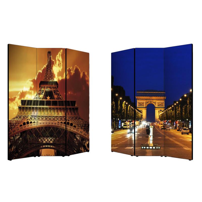 Separe' Divisorio Paravento PARIGI 176x135,6x3,2 cm 3 Ante in Legno con Tela stampata Fronte Retro bifacciale del brand Lupia, categoria: Complementi d'arredo > Paraventi e separÃ¨ > Paraventi decorativi bifacciali, disponibile su Vorreishop.