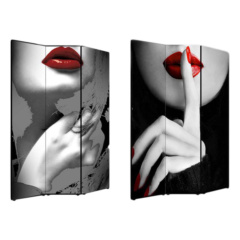 Separe' Divisorio Paravento MODERN RED LIPS 176x135,6x3,2 cm 3 Ante in Legno con Tela stampata Fronte Retro bifacciale del brand Lupia, categoria: Complementi d'arredo > Paraventi e separÃ¨ > Paraventi decorativi bifacciali, disponibile su Vorreishop.