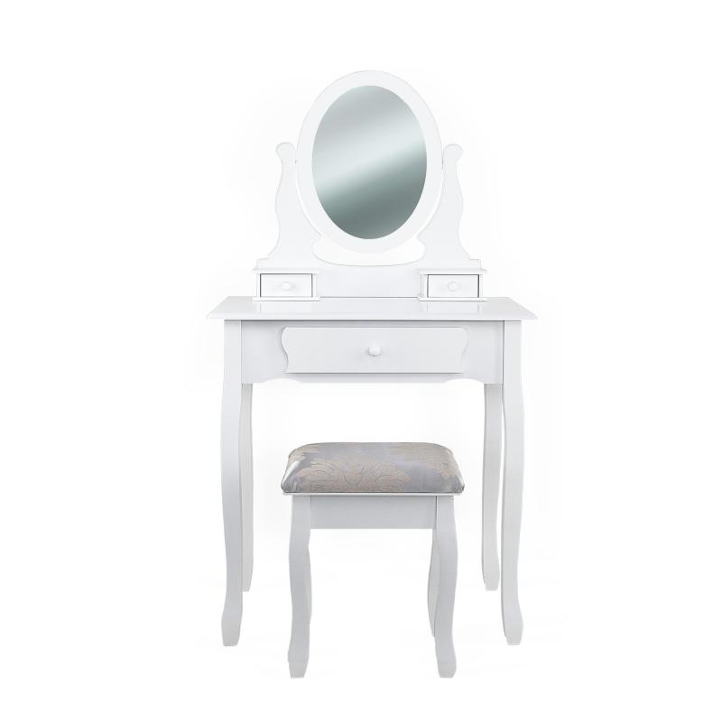 Specchiera Toilette tavolo da Trucco Cosmetici 3 Cassetti con Sgabello e Specchio BIANCA 75x40x136 cm del brand Lupia, categoria: Complementi d'arredo > Specchi e specchiere > Specchiere Toilette, disponibile su Vorreishop.