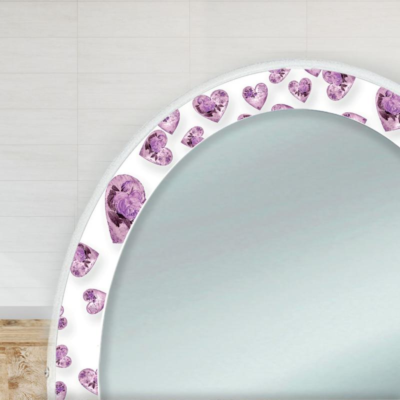 Specchiera Toilette tavolo da Trucco Cosmetici 3 Cassetti con Sgabello e Specchio decorato 75x40x136 cm - ROSE HEART VIOLET del brand Lupia, categoria: Complementi d'arredo > Specchi e specchiere > Specchiere Toilette, disponibile su Vorreishop.
