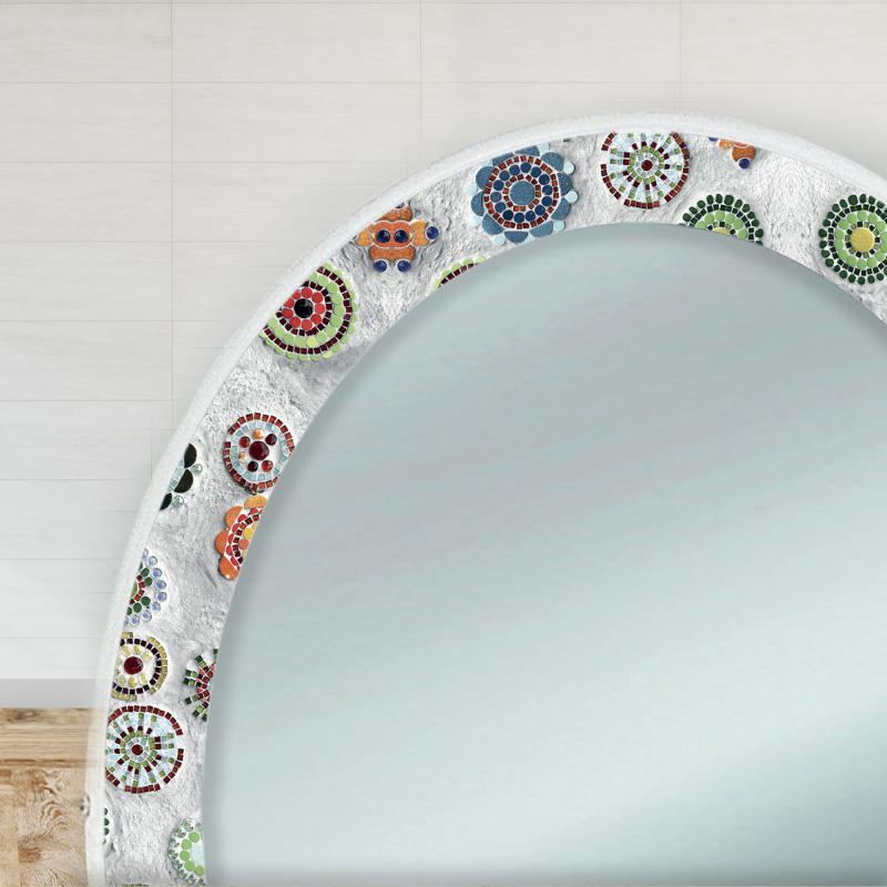 Specchiera Toilette tavolo da Trucco Cosmetici 3 Cassetti con Sgabello e Specchio decorato 75x40x136 cm - VETRI COLORATI del brand Lupia, categoria: Complementi d'arredo > Specchi e specchiere > Specchiere Toilette, disponibile su Vorreishop.