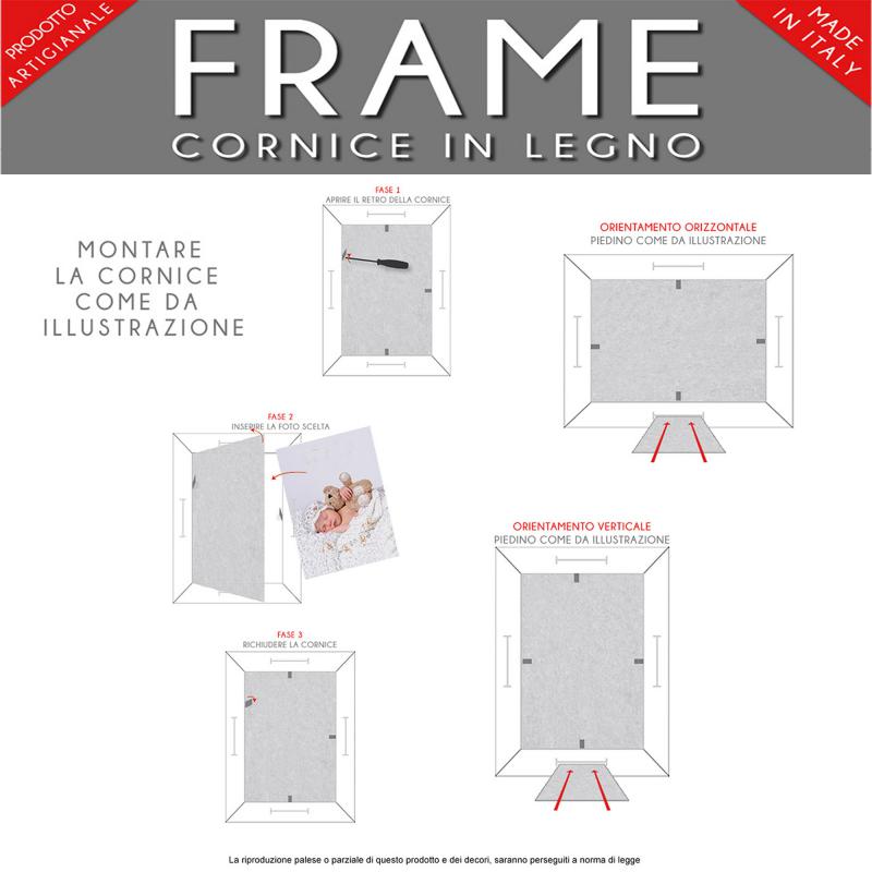 Cornice Portafoto in Legno da tavolo FRAME BROWN Heart White - 10x15 cm del brand Lupia, categoria: Arredo e decorazioni > Cornici e Portafoto > Cornici portafoto da tavolo.