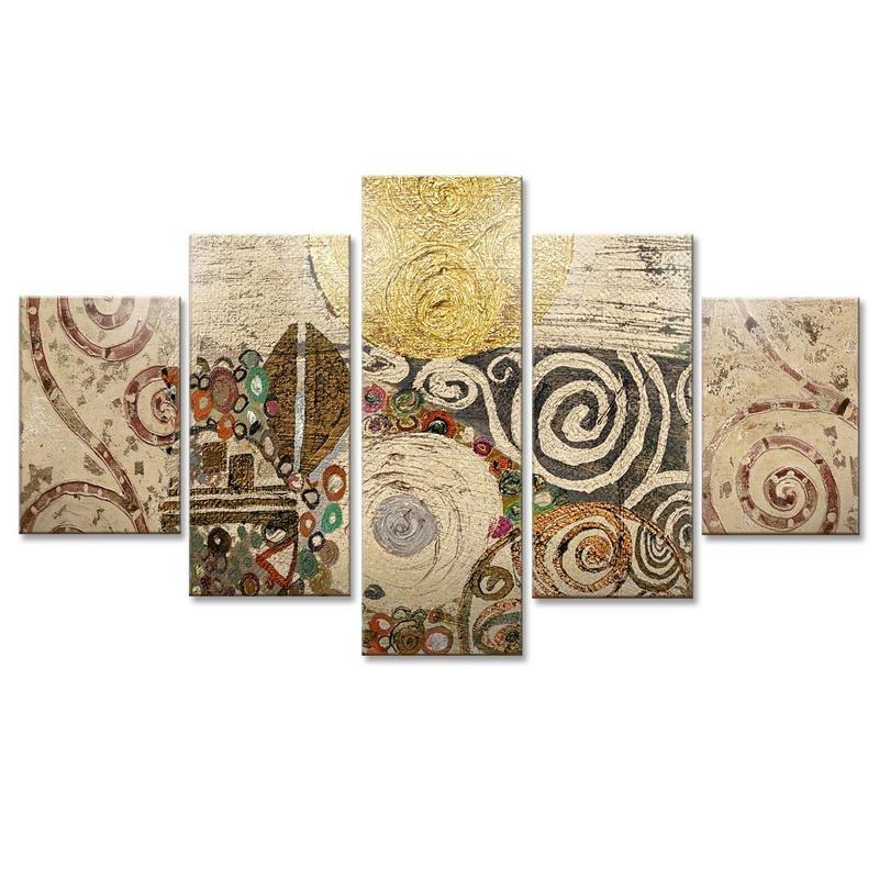 Quadro moderno 5 pezzi su tela Grande Vogue 105x160 cm Composition Style Klimt del brand Lupia, categoria: Arredo e decorazioni > Quadri e Tele > Quadri a pannelli, disponibile su Vorreishop.