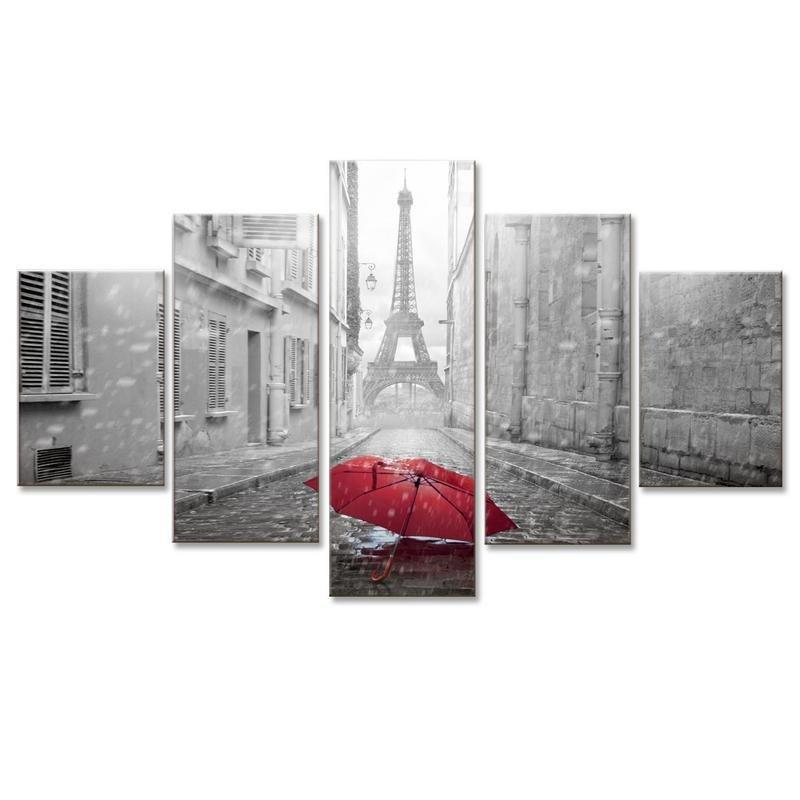 Quadro moderno 5 pezzi su tela Grande Vogue 105x160 cm Parapluie A Paris del brand Lupia, categoria: Arredo e decorazioni > Quadri e Tele > Quadri a pannelli, disponibile su Vorreishop.