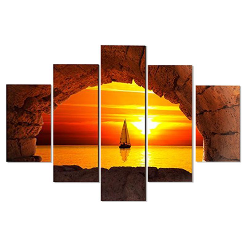 Quadro Moderno 5 pezzi in legno VOGUE 66X115 cm Finestra in Tramonto del brand Lupia, categoria: Arredo e decorazioni > Quadri e Tele > Quadri a pannelli.