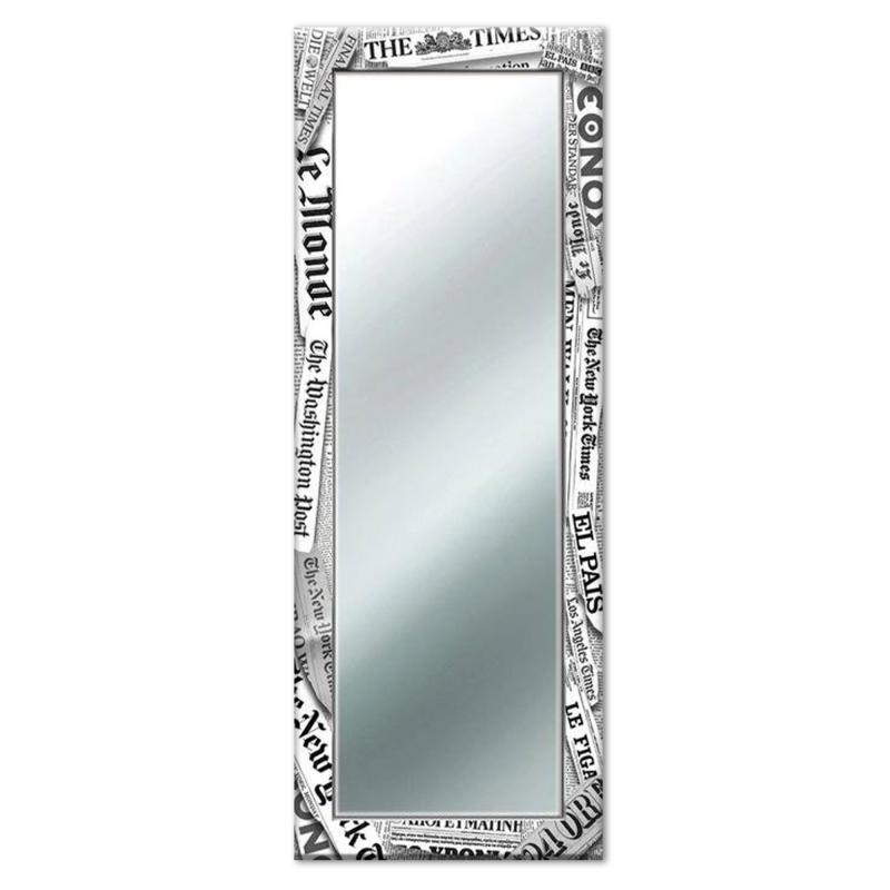 Specchio da parete moderno lungo JOURNAL 44x127 cm con cornice stampata - Journal Black del brand Lupia, categoria: Complementi d'arredo > Specchi e specchiere > Specchi da parete, disponibile su Vorreishop.