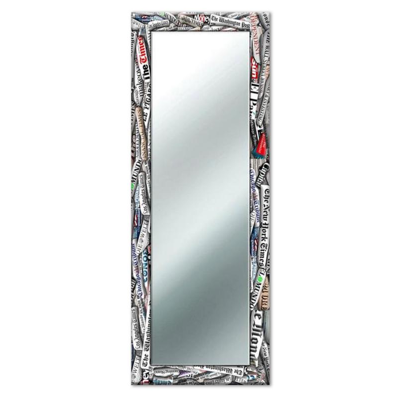 Specchio da parete moderno lungo JOURNAL 44x127 cm con cornice stampata - Journal  Color del brand Lupia, categoria: Complementi d'arredo > Specchi e specchiere > Specchi da parete, disponibile su Vorreishop.