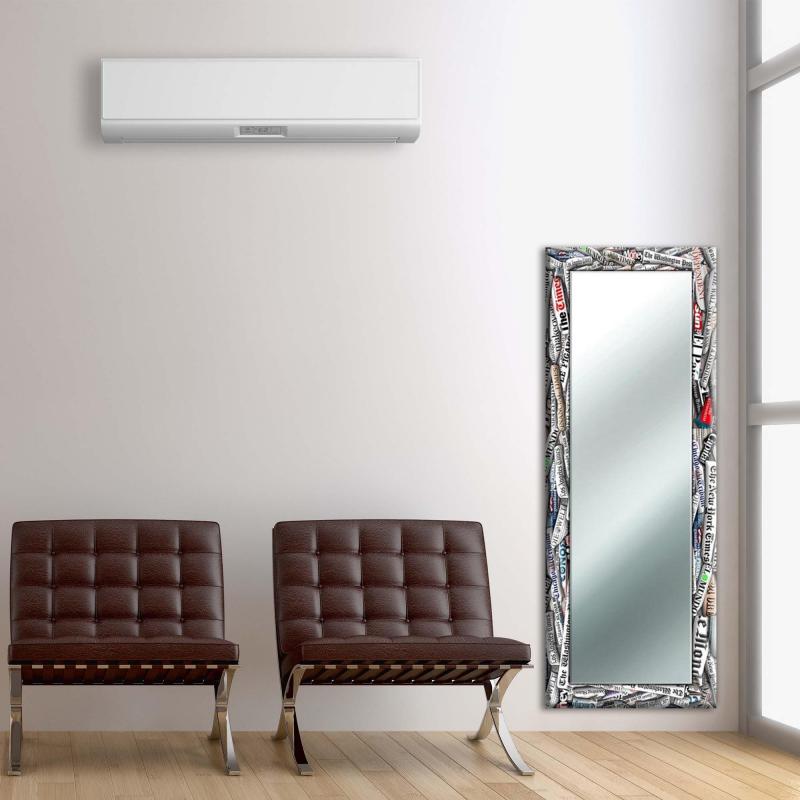 Specchio da parete moderno lungo JOURNAL 44x127 cm con cornice stampata - Journal Black del brand Lupia, categoria: Complementi d'arredo > Specchi e specchiere > Specchi da parete.