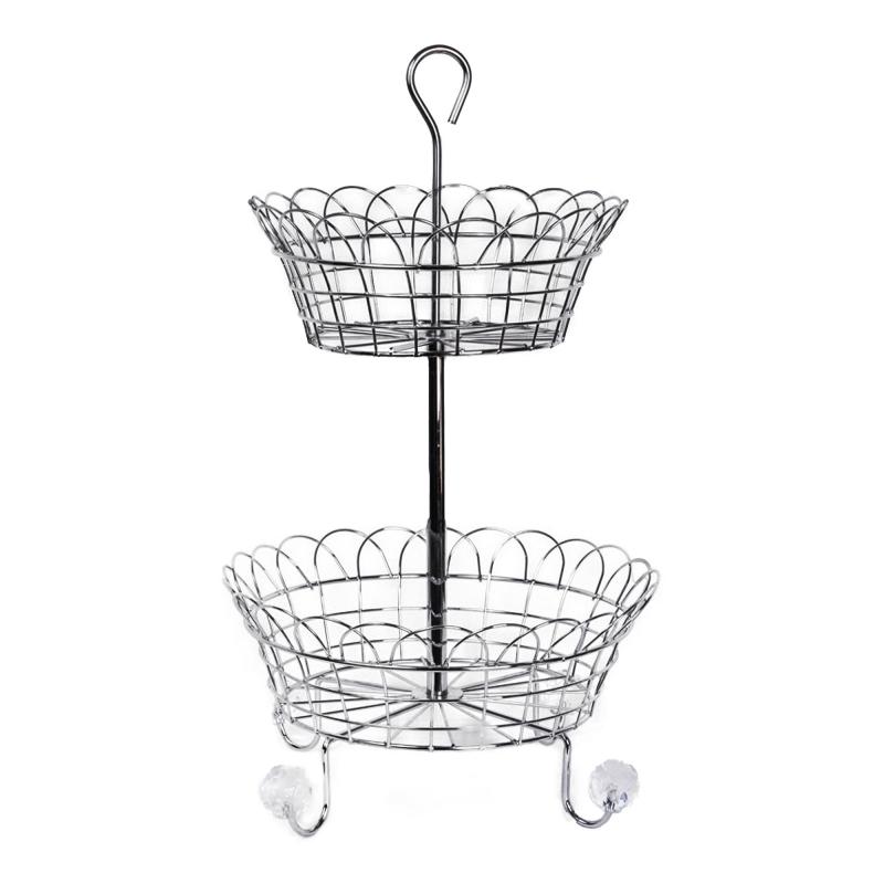 Alzatina Due Cestelli organizer multiuso portafrutta in Acciaio 26x26x45 cm del brand Giardini di Marzo, categoria: Tavola e cucina > Accessori per la Tavola > Centrotavola e alzatine, disponibile su Vorreishop.